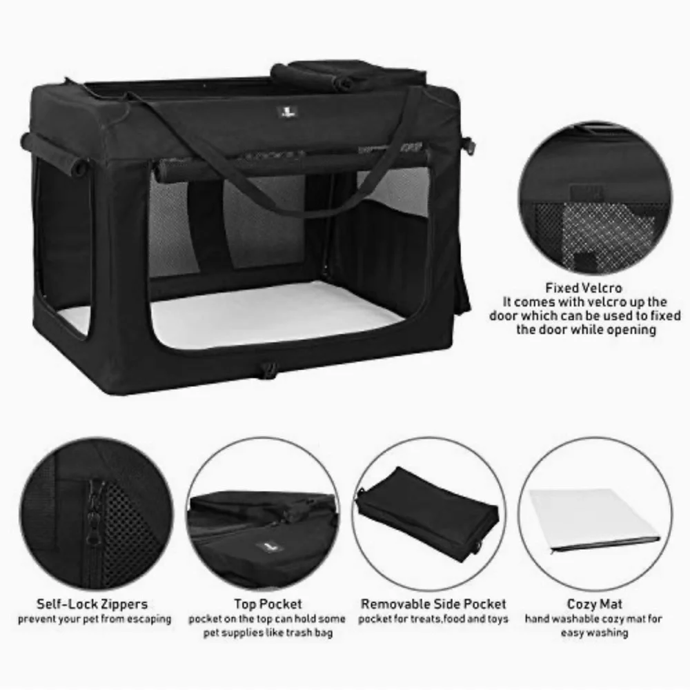 NEW 3Door 24” Indoor/Outdoor Folding Soft Pet Crate